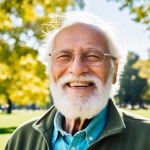 Joyful Elderly Man in Sunny Park Joyful Elderly Man in Sunny Park
