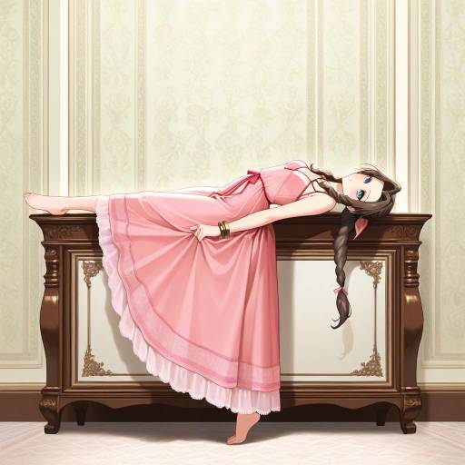 Elegant Aerith in Moonlit Vintage Room