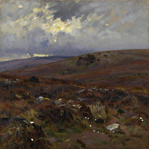 Impressionist Scottish Moor at Dusk