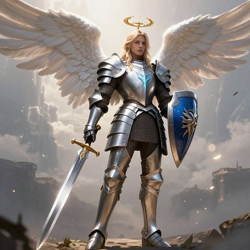 Fantasy Angel in Full Plate Armor
