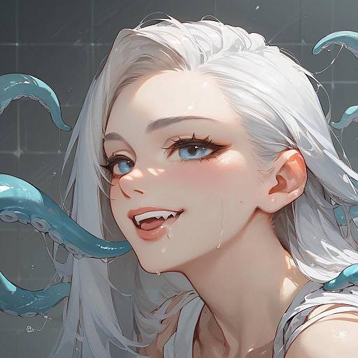 Anime Girl Behind Glass Wall