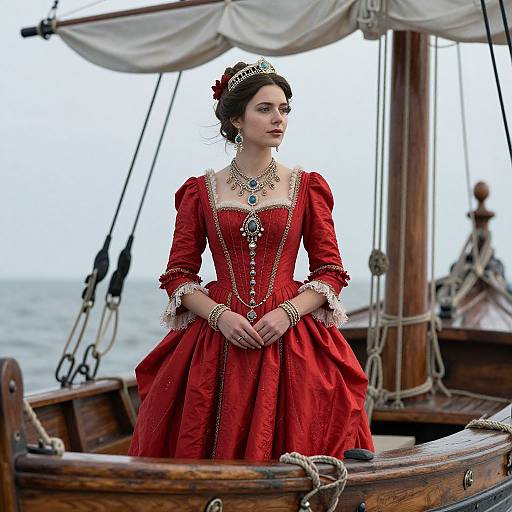 Timeless Elegance on Crimson Vessel