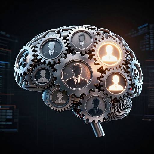 Futuristic Mechanical Brain Representing Groupthink