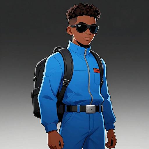 Futuristic Teen in Comic Style