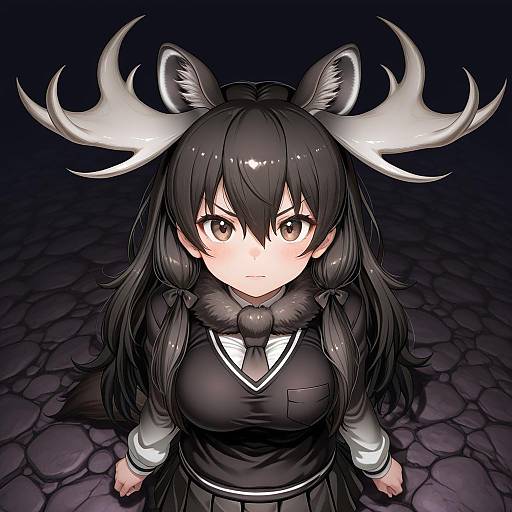 Illustration of Moose (kemono friends), kemono friends in the style of Shiina excel