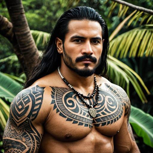 Realistic Tattooed Maui-Inspired Male Portrait
