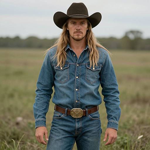 Blonde Cowboy in Jeans
