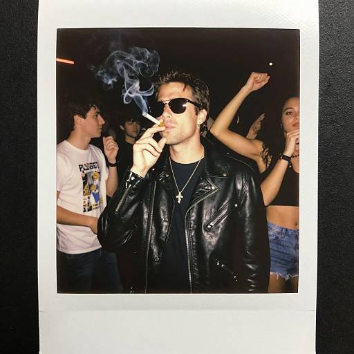 Man Smoking in Nightclub Polaroid
