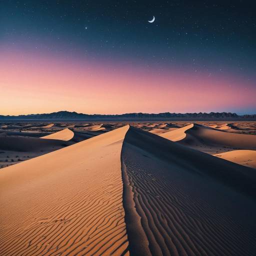 Minimalist Desert Landscape with Vibrant Sky