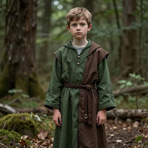 Young Druid in Forest Robe