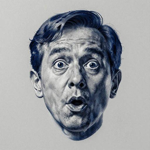 Hyperrealistic Fingerprint Portrait Surprise