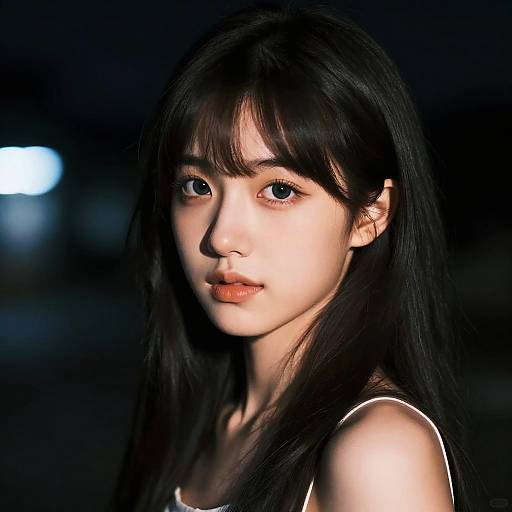 Portrait of Young Woman with Dramatic Lighting