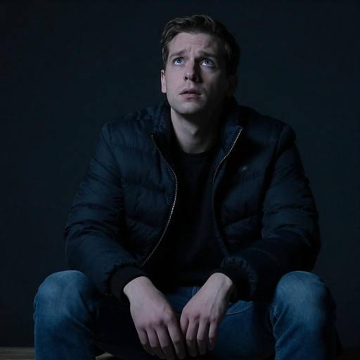 Contemplative Man in Dim Light