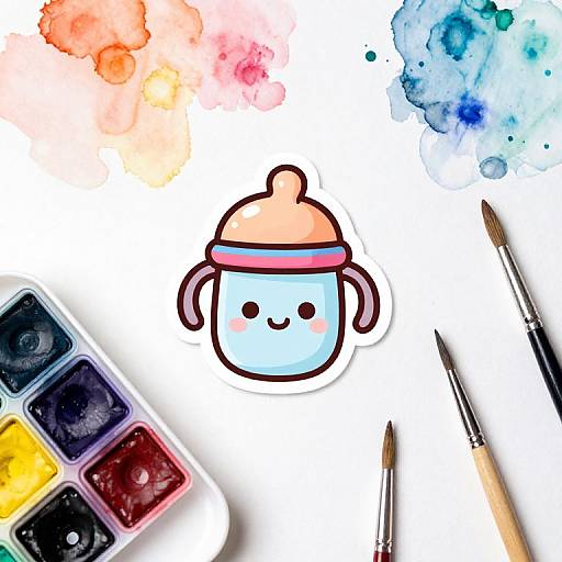 Cute Girly Heptagon Logo Sticker