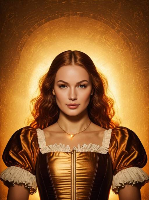 Young Woman in Vintage Style Dress