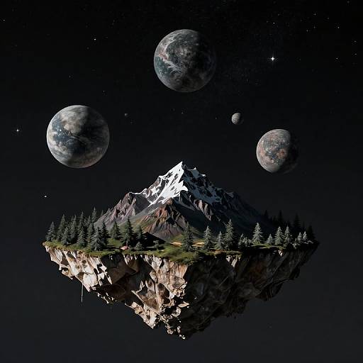 Upside-Down Floating Mountain Island