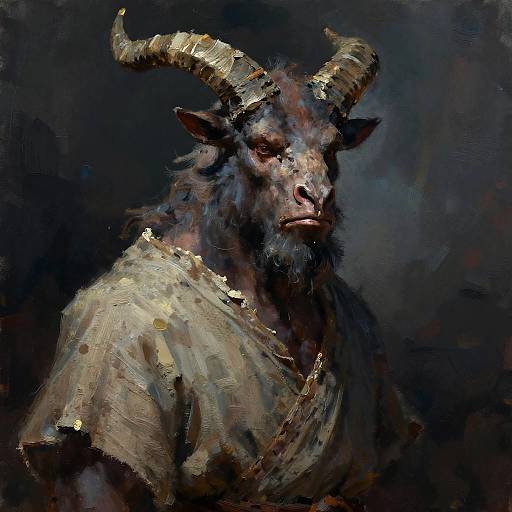 Minotaur Monk Portrait in Dark Fantasy