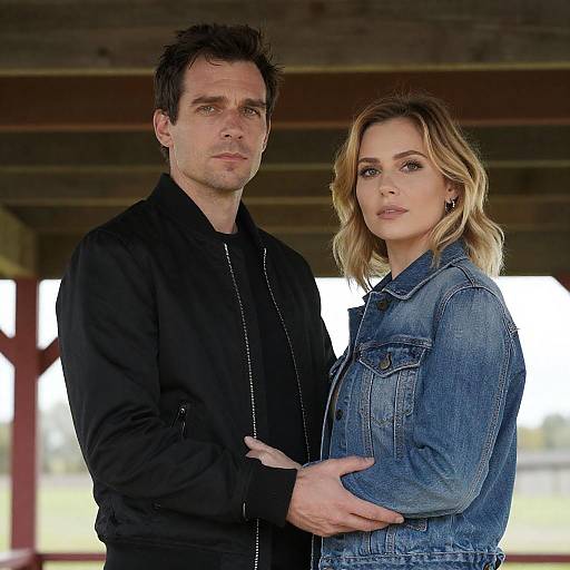 Intimate Portrait Under Wooden Structure