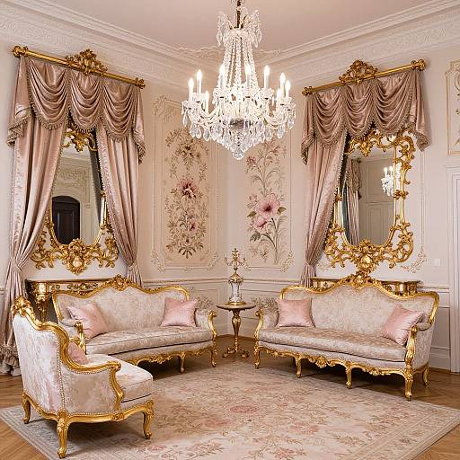 Elegant Rococo Living Room Design