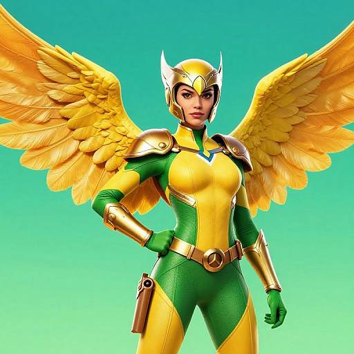 Dynamic Hawkgirl-Inspired Heroine