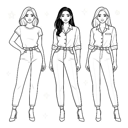 Realistic Confident Women Coloring Pages