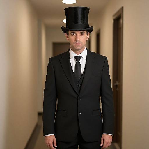 Man in Top Hat and Suit