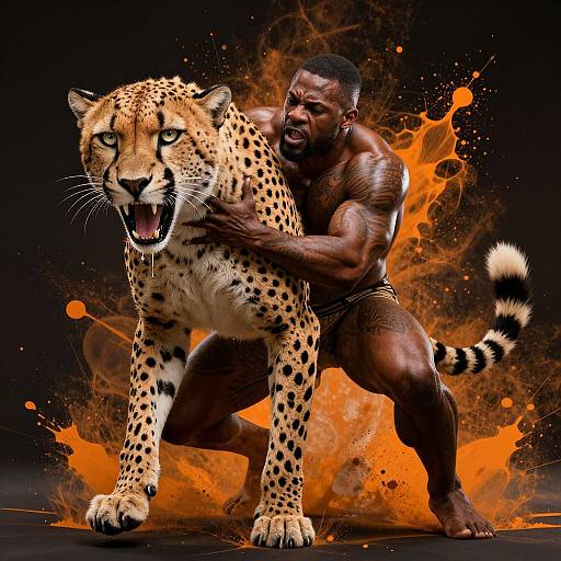 Muscular Werewolf-Cheetah Transformation