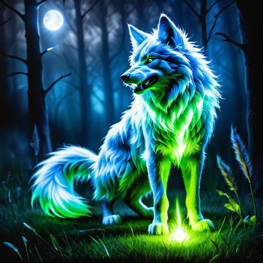 Mystical Meadow with Hybrid Fairy-Werewolf
