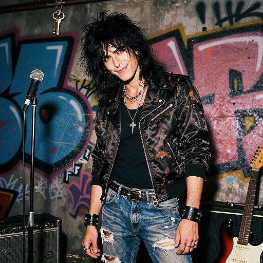 Grunge Rocker in Graffiti Club