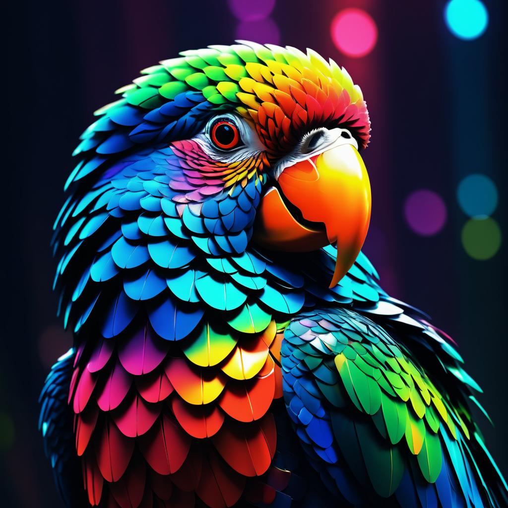 Scaly Parrot with Cinematic Lighting