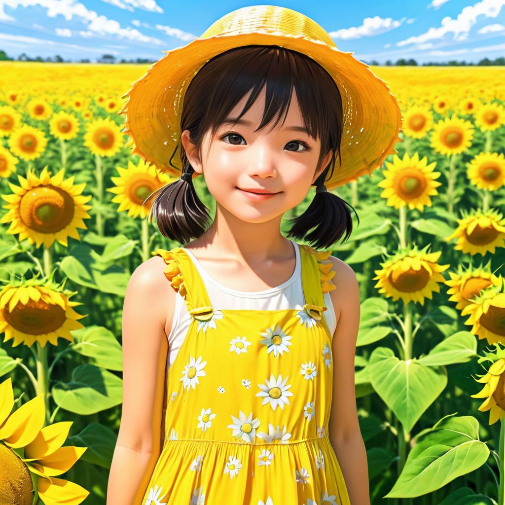 Joyful Girl in Sunflower Field Manga