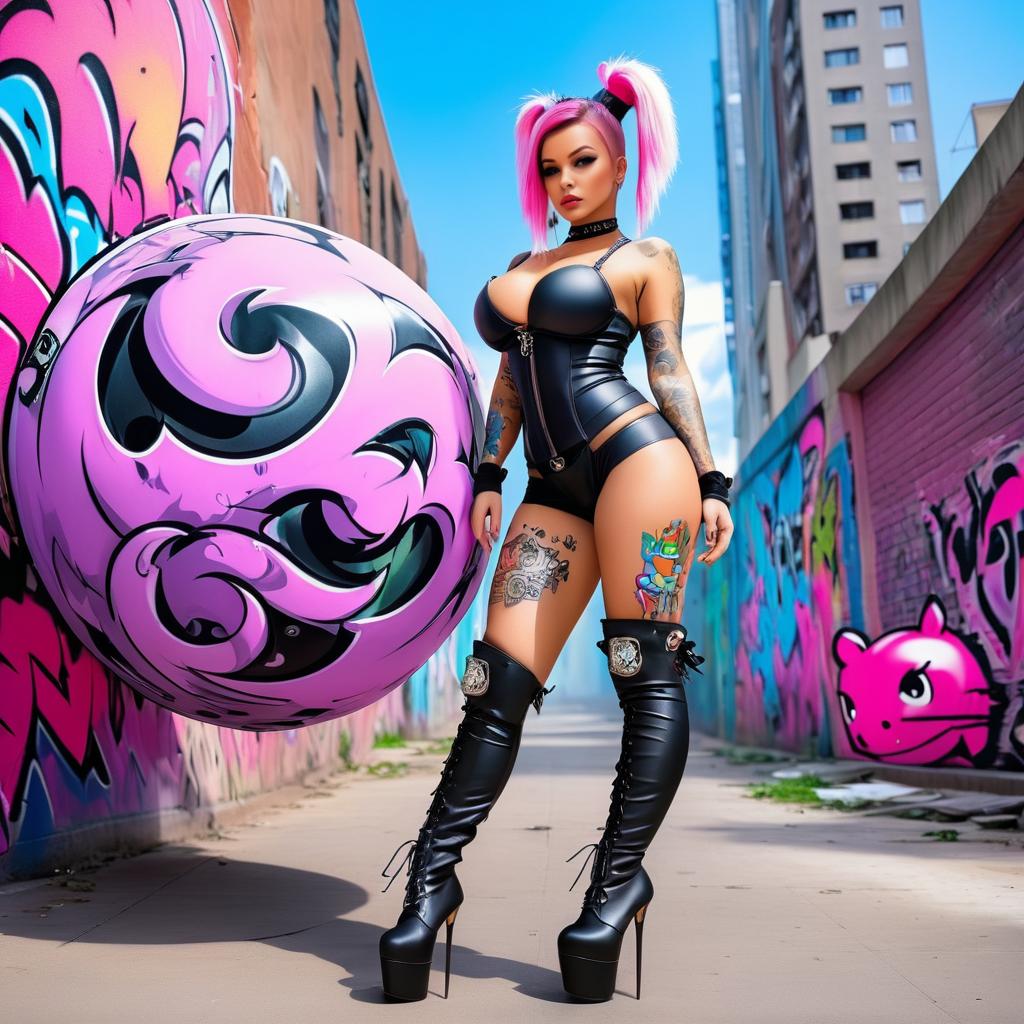 Futuristic Graffiti Character with Attitude