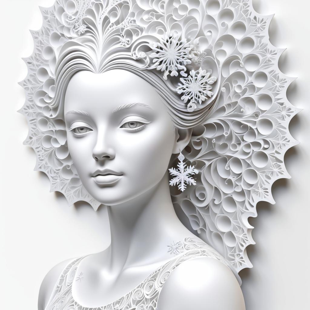 Whimsical Snowflake 3D Sculpture Art