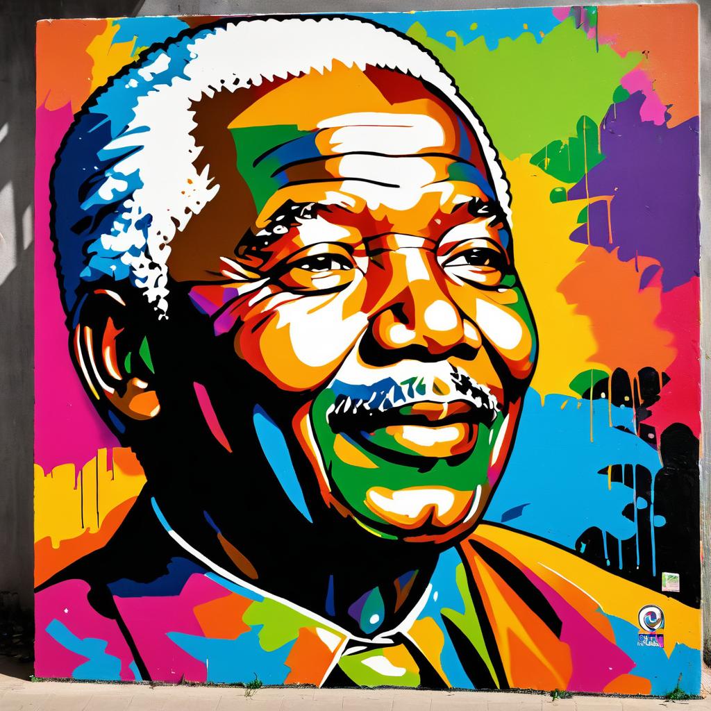 Vibrant Graffiti Art of Nelson Mandela