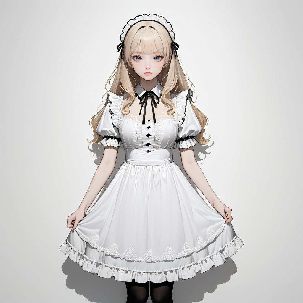 Shy Maid in Grotesque Horror Style