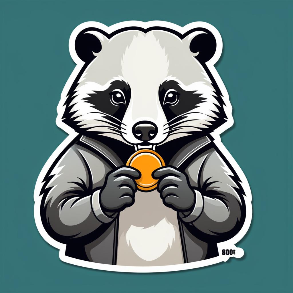 Quirky Badger Whistle Sticker Design