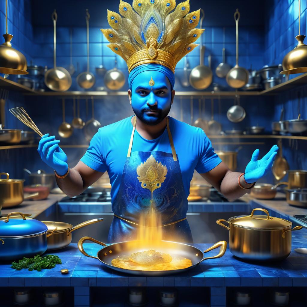 Artistic Portrait of Brahma in Kitchen