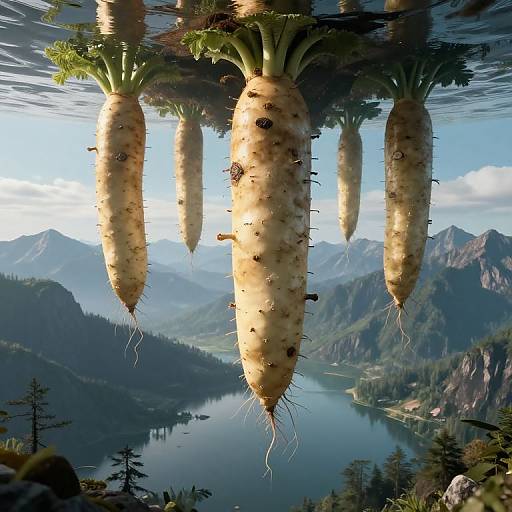 Upside-Down Giant Radish Mountain Range
