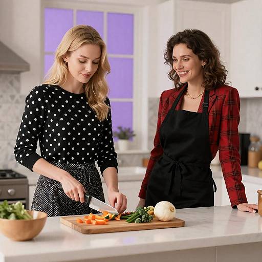 Joyful Cooking Moments in a Kitchen