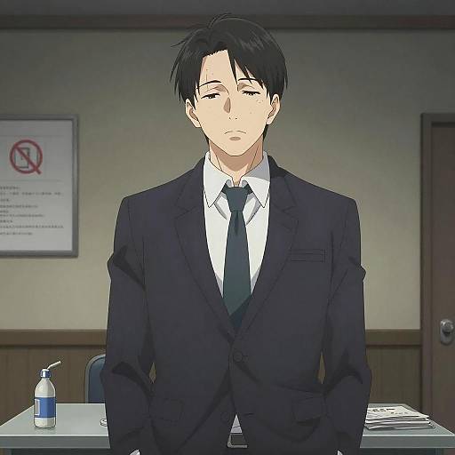 Weary Detective in Dim Interrogation Room