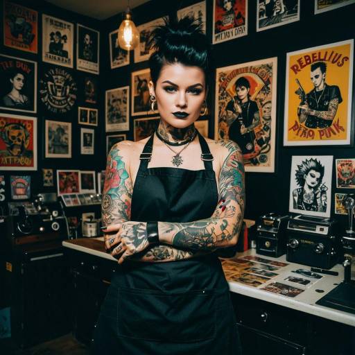 Edgy Tattoo Artist in Dim Parlor