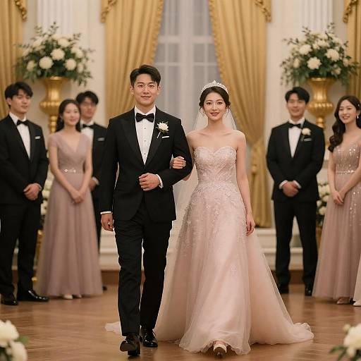 Elegant Wedding Party in Grand Hall