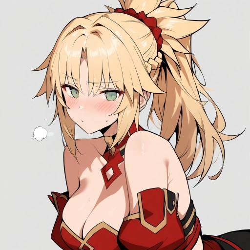 Blonde Girl with Detached Sleeves and Blush