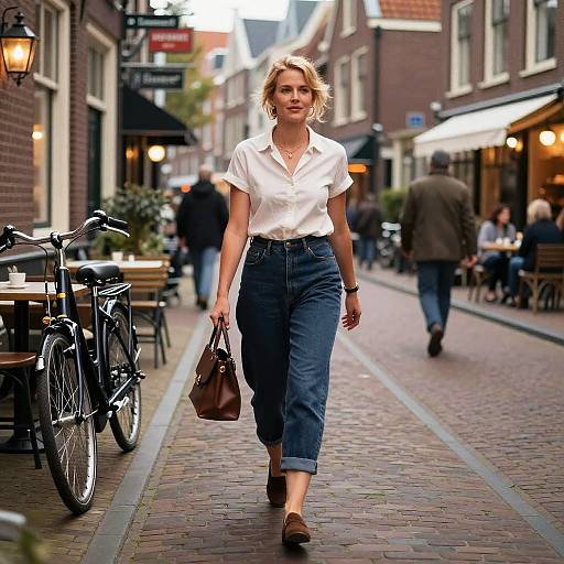 Stylish Dutch Woman in Charming Town
