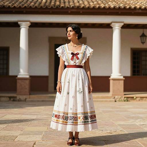 Woman in Vintage Spanish Dress