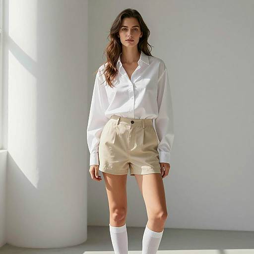 Photorealistic Woman in Casual Luxury Attire