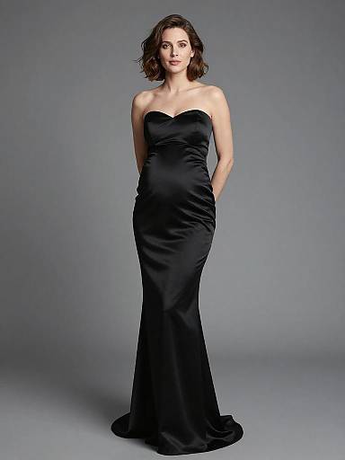 Satin Empire Waist Maternity Fashion Portrait