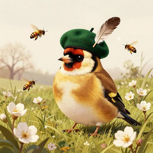 Goldfinch in Emerald Beret Meadow