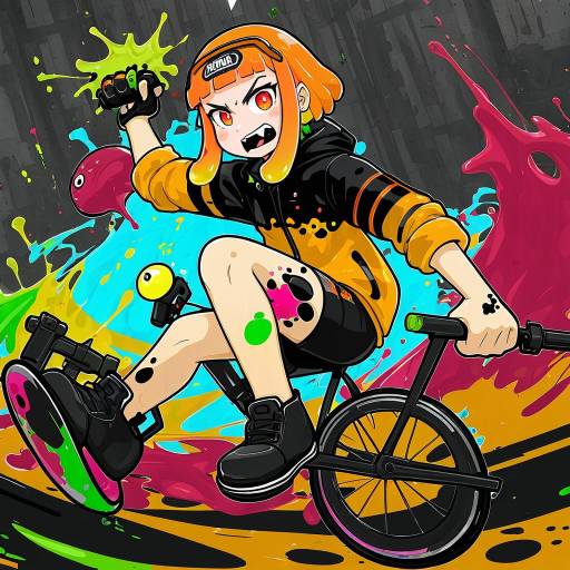 Illustration of Agent 4 (splatoon), splatoon (series) in the style of No+bi=