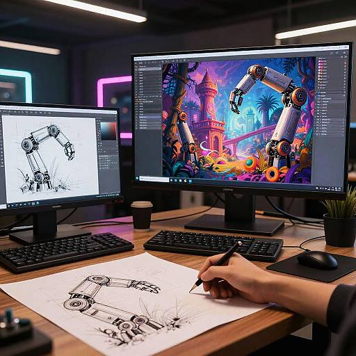 AI-Driven Futuristic Concept Art Studio